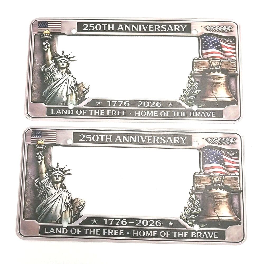 USA 250th Anniversary License Plate Frame Set 1776-2026 Semiquincentennial #E68